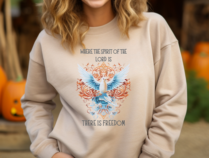 Spirit of The Lord Sweatshirt – 2 Corinthians 3:17 | Christian Apparel, Religious Gift, Jesus, GOD, Faith Sweater for Men, Women, Couples