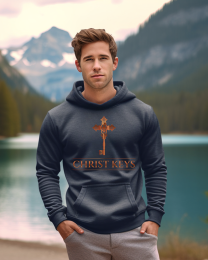 Christ Keys Designer Hoodie | “I will give you the keys of the Kingdom of Heaven” Matthew 16:19 | Unisex Heavy Blend Christian Hooded Sweatshirt