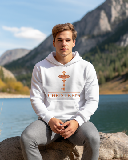 Christ Keys Designer Hoodie | “I will give you the keys of the Kingdom of Heaven” Matthew 16:19 | Unisex Heavy Blend Christian Hooded Sweatshirt