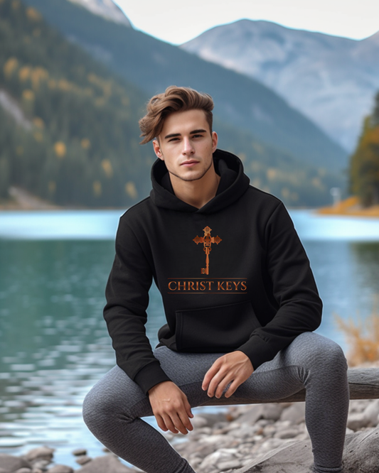 Christ Keys Designer Hoodie | “I will give you the keys of the Kingdom of Heaven” Matthew 16:19 | Unisex Heavy Blend Christian Hooded Sweatshirt