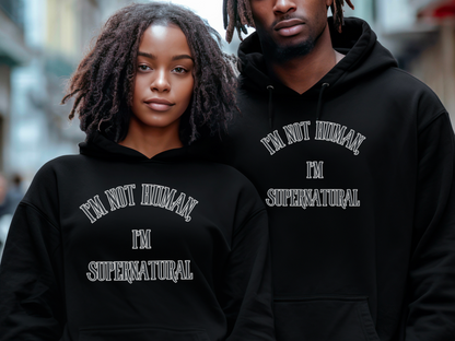 I’m Not Human, I’m Supernatura “For we live by faith, not by sight.” (2 Corinthians 5:7)l | Christian Designer Hoodie for Men, Women, and Couples || Faith Apparel & Religious Gift
