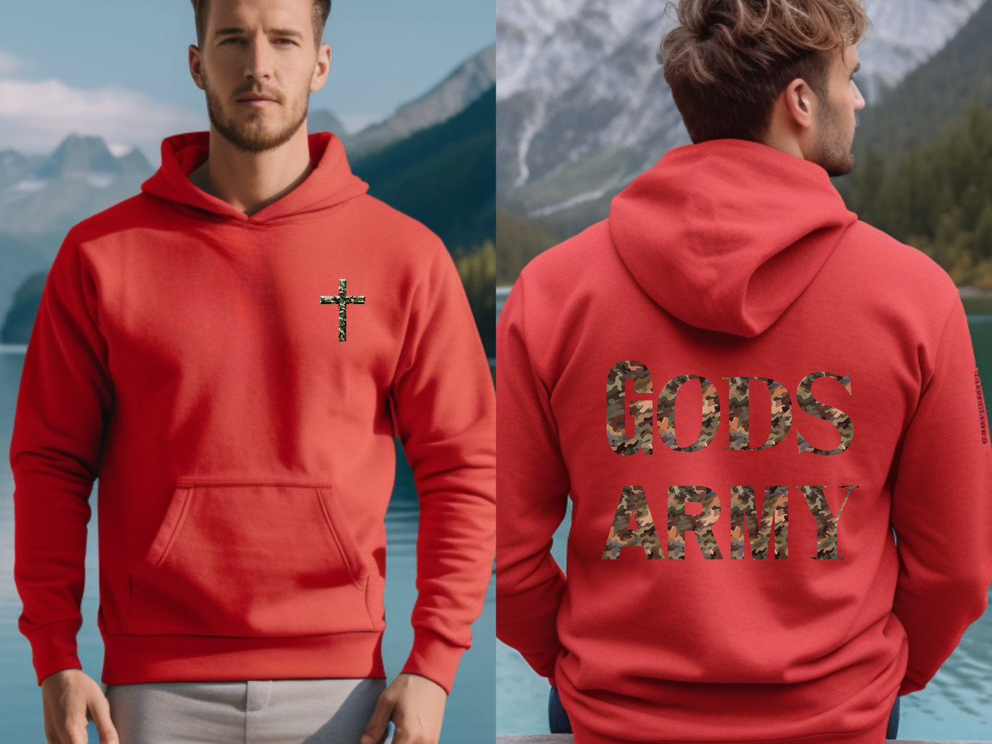 GOD’S ARMY Christian Hoodie – “Put on the full armor of God, so that you can take your stand against the devil’s schemes.” (Ephesians 6:11) – Designer Christian Hoodie for Men, Women, or Couples