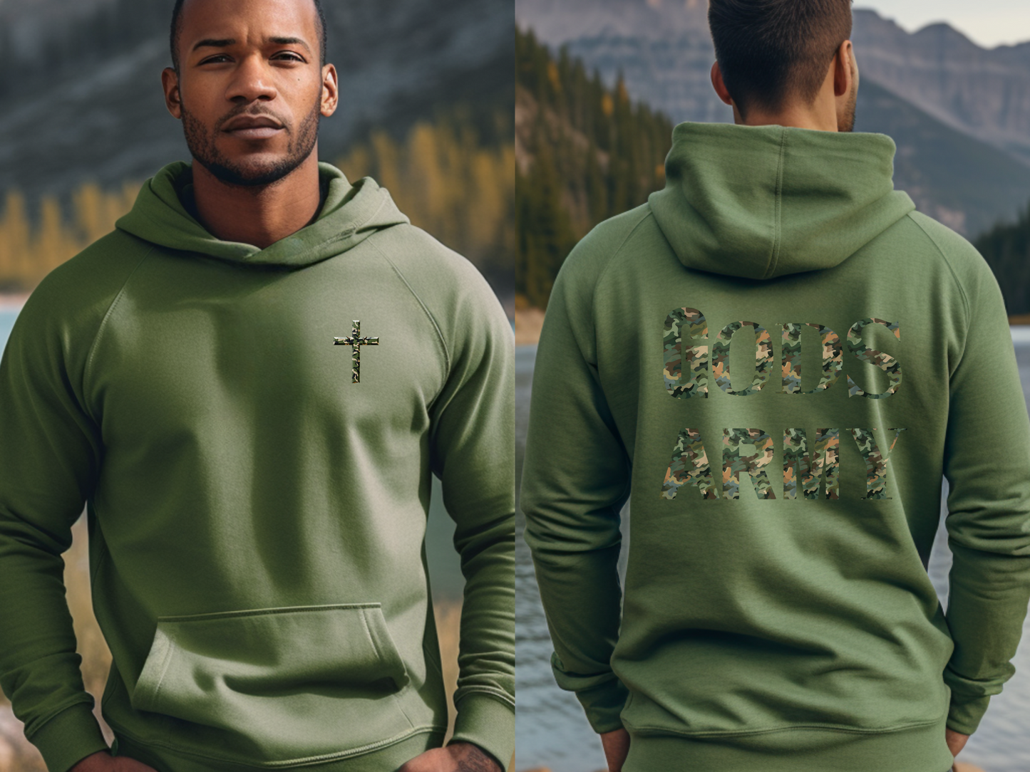GOD’S ARMY Christian Hoodie – “Put on the full armor of God, so that you can take your stand against the devil’s schemes.” (Ephesians 6:11) – Designer Christian Hoodie for Men, Women, or Couples