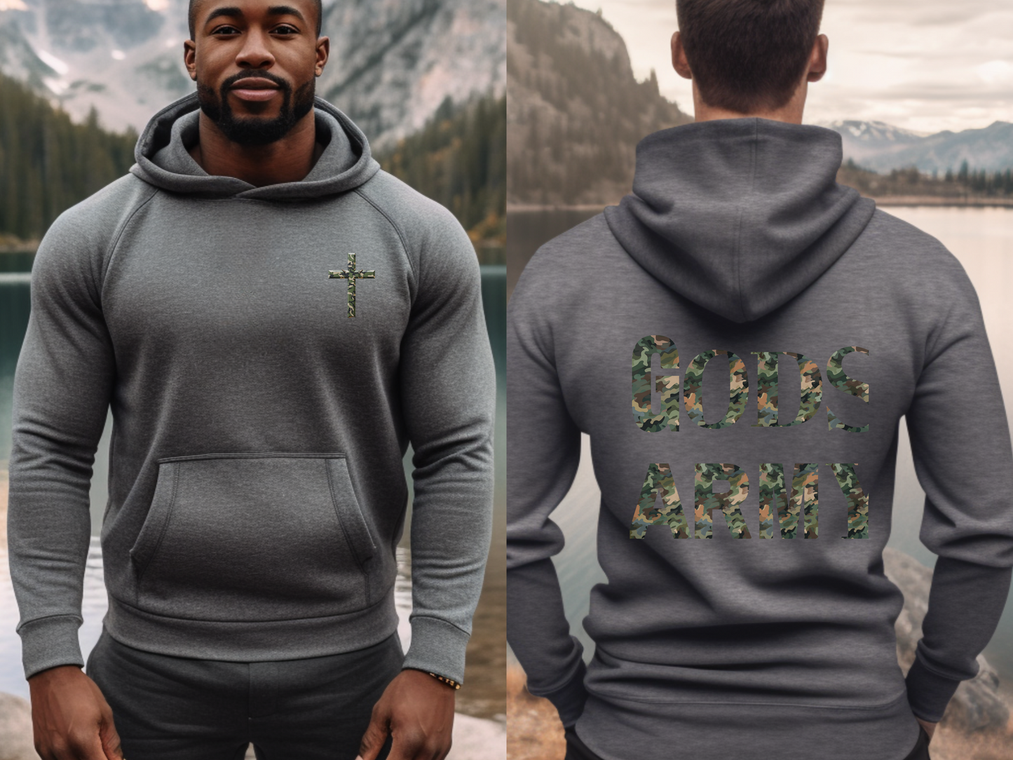 GOD’S ARMY Christian Hoodie – “Put on the full armor of God, so that you can take your stand against the devil’s schemes.” (Ephesians 6:11) – Designer Christian Hoodie for Men, Women, or Couples