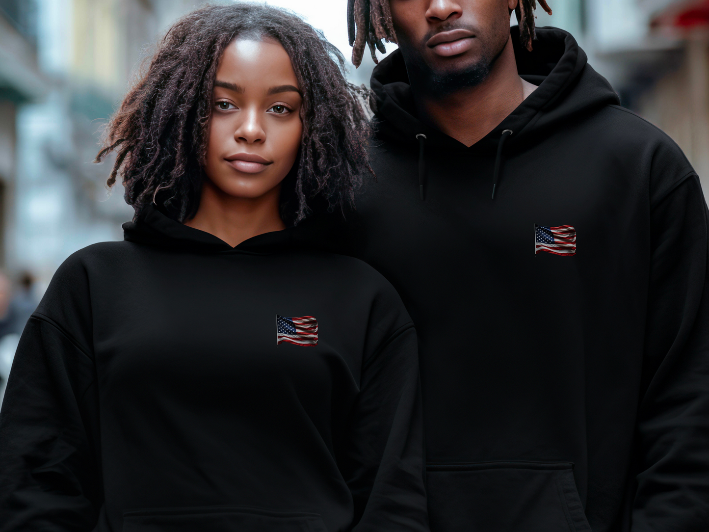 GOD and Country Christian Hoodie – “Blessed is the nation whose God is the Lord.” (Psalm 33:12) – Designer Christian Hoodie for Men, Women, or Couples