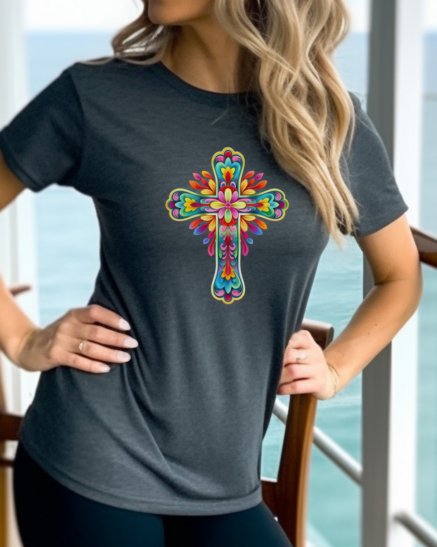 "The Peace Cross" Christian T-Shirt – John 14:27  “My peace I give you. I do not give to you as the world gives.” Designer Christian Appareal