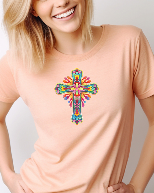 "The Peace Cross" Christian T-Shirt – John 14:27  “My peace I give you. I do not give to you as the world gives.” Designer Christian Appareal