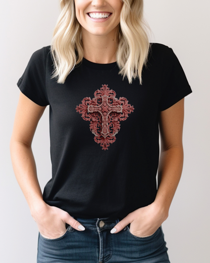 “The Love Cross” Christian T-Shirt – 1 John 4:19 – “We love because He first loved us.”-- Christian Apparel, Faith Shirt, Religious Gift, Jesus Apparel, Gift, Jesus Christ, GOD