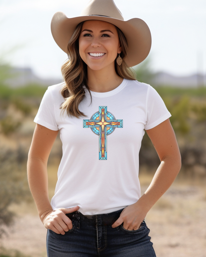 “The Faith Cross” Christian T-Shirt – Hebrews 11:1 – “Faith is the substance of things hoped for, the evidence of things not seen.”