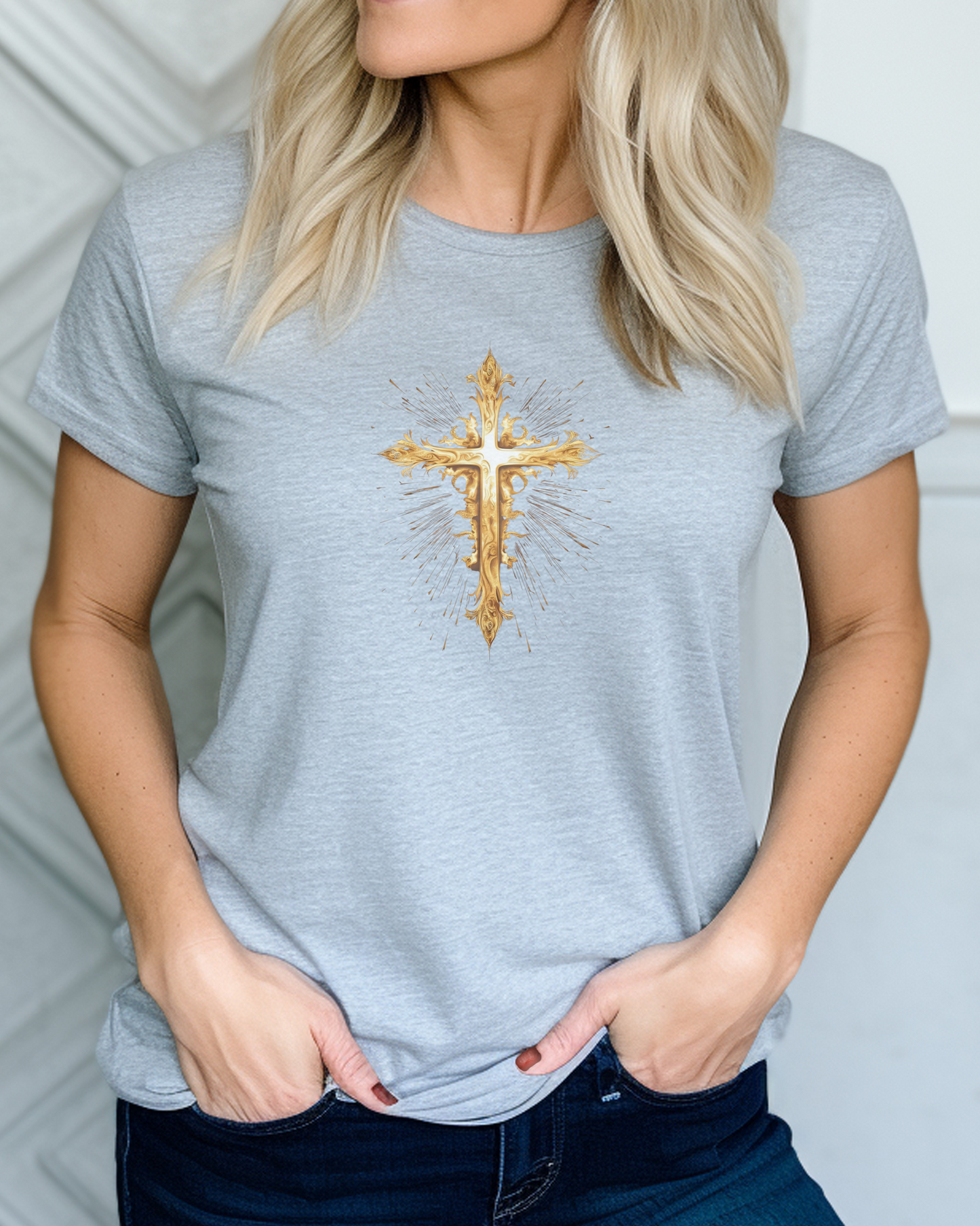 “The Prayer Cross” Christian T-Shirt – 1 Thessalonians 5:17 – “Pray without ceasing.”