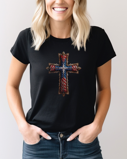 The Freedom Cross T-Shirt – Galatians 5:1 “It is for freedom that Christ has set us free.”