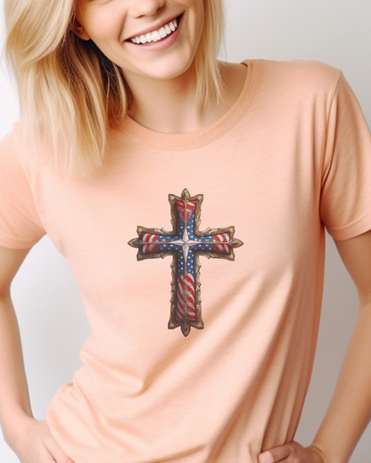 The Freedom Cross T-Shirt – Galatians 5:1 “It is for freedom that Christ has set us free.”