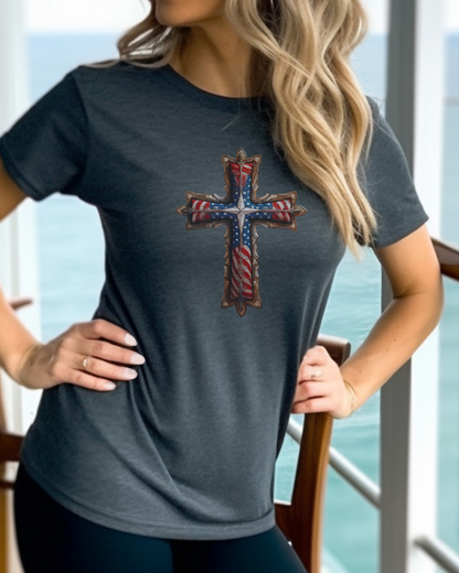 The Freedom Cross T-Shirt – Galatians 5:1 “It is for freedom that Christ has set us free.”
