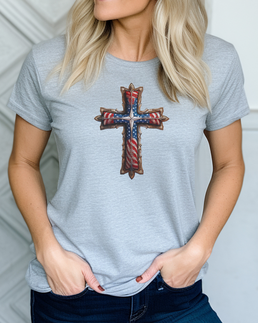 The Freedom Cross T-Shirt – Galatians 5:1 “It is for freedom that Christ has set us free.”