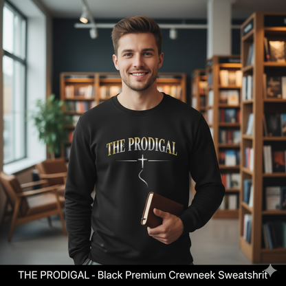 The Prodigal Multicolor Gold Sweatshirt | Christ Keys Christian Apparel – Lost and Found Faith in Shimmering Gold