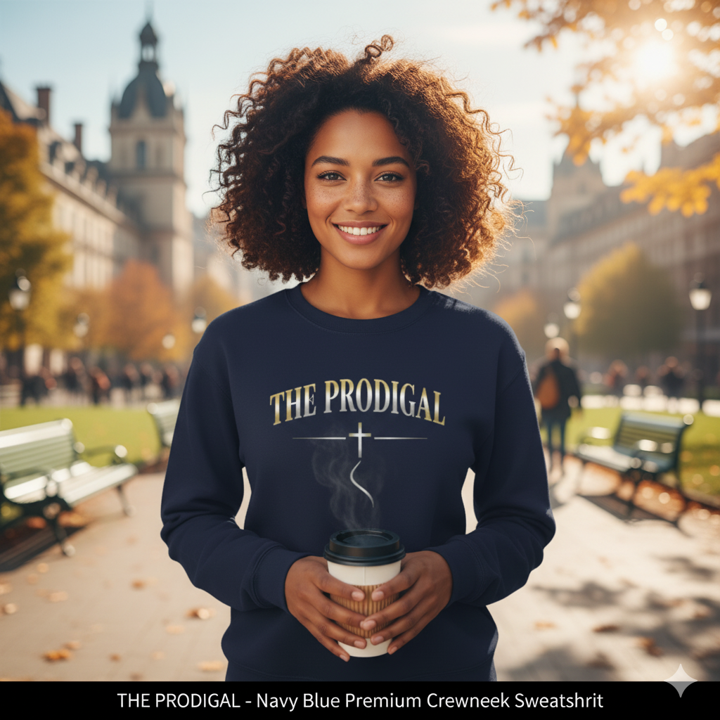 The Prodigal Multicolor Gold Sweatshirt | Christ Keys Christian Apparel – Lost and Found Faith in Shimmering Gold