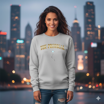 The Prodigal Multicolor Gold Sweatshirt | Christ Keys Christian Apparel – Lost and Found Faith in Shimmering Gold