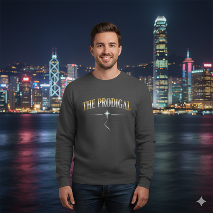 The Prodigal Multicolor Gold Sweatshirt | Christ Keys Christian Apparel – Lost and Found Faith in Shimmering Gold