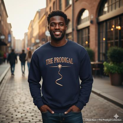 The Prodigal Rose Gold Sweatshirt | Christ Keys Christian Apparel – Mercy in Rose Gold
