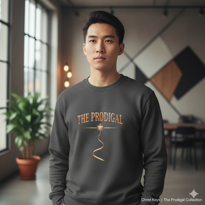 The Prodigal Rose Gold Sweatshirt | Christ Keys Christian Apparel – Mercy in Rose Gold