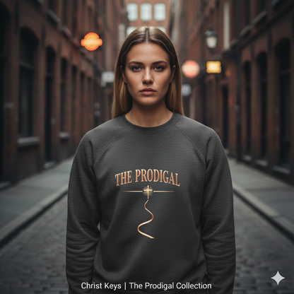 The Prodigal Rose Gold Sweatshirt | Christ Keys Christian Apparel – Mercy in Rose Gold