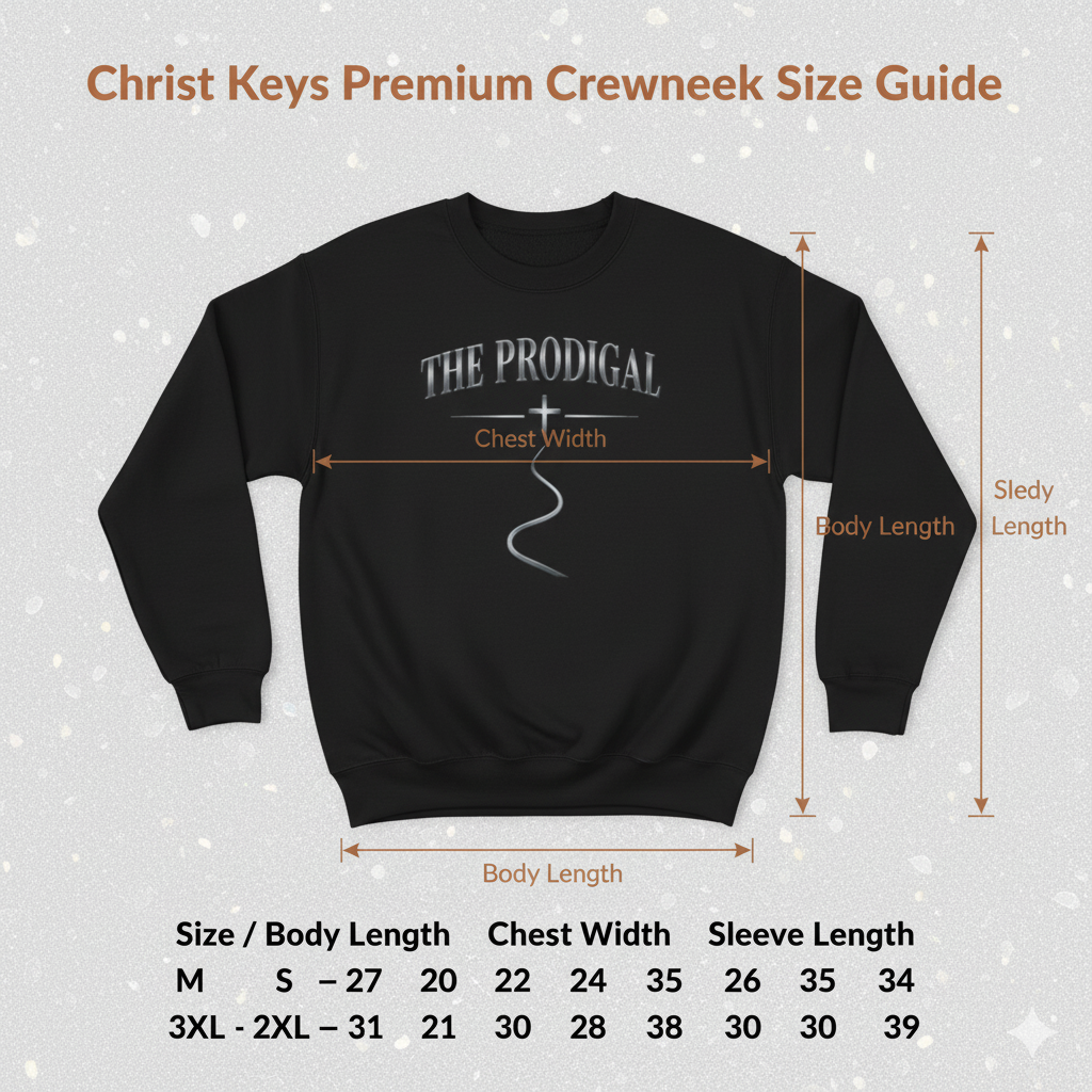 The Prodigal Steel Sweatshirt | Christ Keys Christian Apparel – Strength and Grace in Metallic Steel