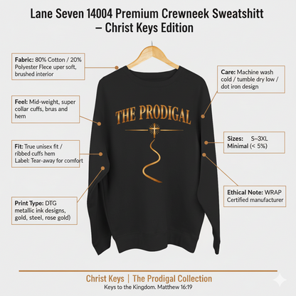 The Prodigal Copper Sweatshirt | Christ Keys Christian Apparel – Faith Comeback Story in Metallic Copper