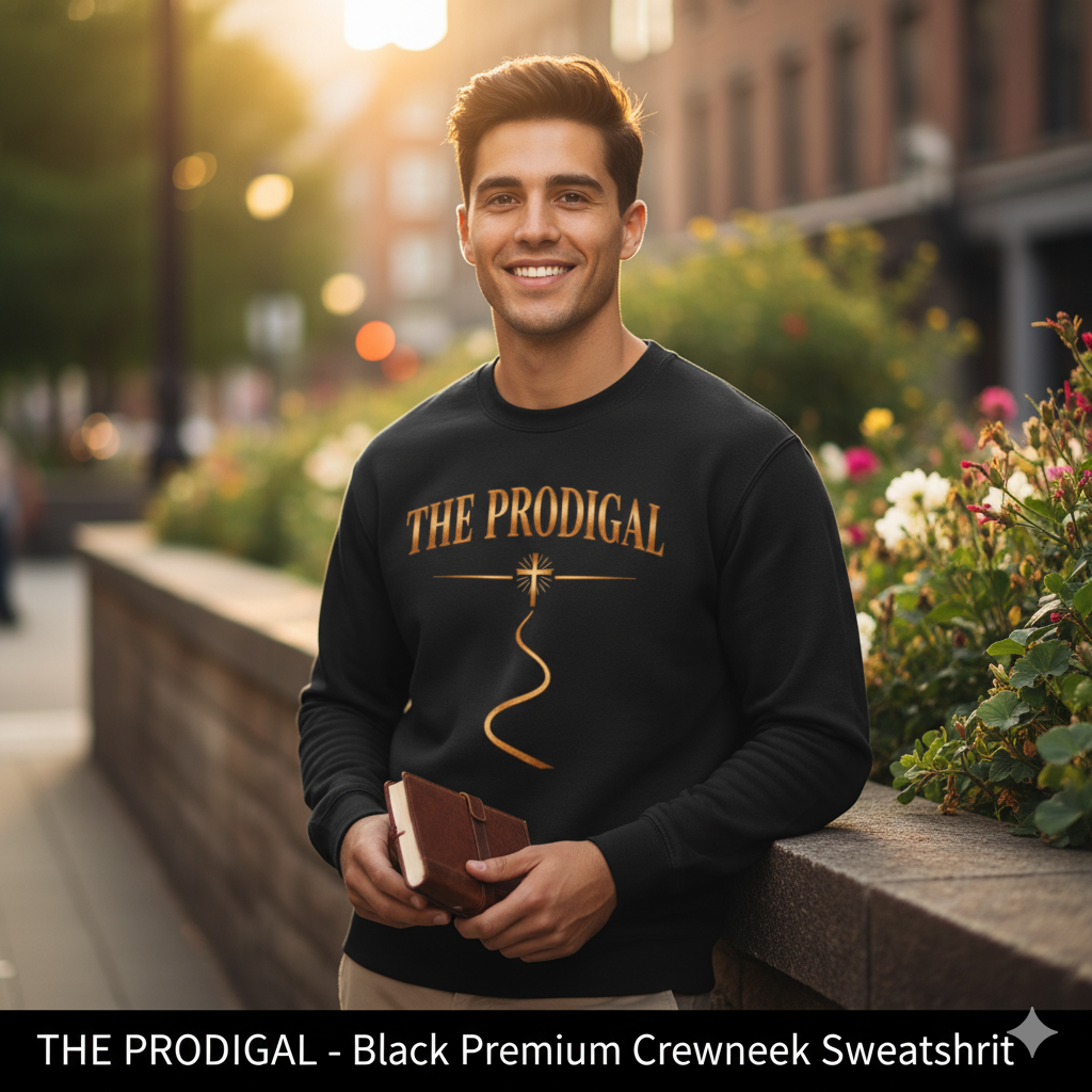 The Prodigal Copper Sweatshirt | Christ Keys Christian Apparel – Faith Comeback Story in Metallic Copper