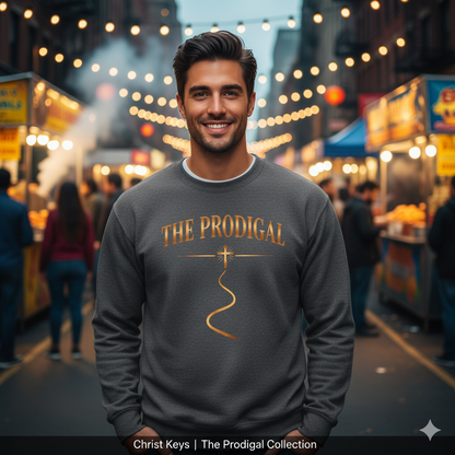 The Prodigal Copper Sweatshirt | Christ Keys Christian Apparel – Faith Comeback Story in Metallic Copper