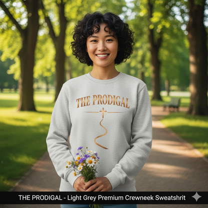 The Prodigal Copper Sweatshirt | Christ Keys Christian Apparel – Faith Comeback Story in Metallic Copper