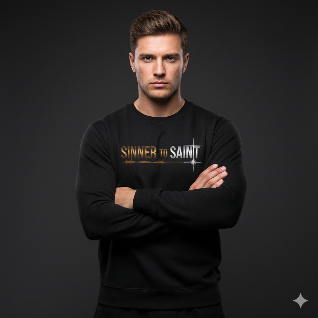 Sinner to Saint Sweatshirt – Copper to Silver Gradient | Transformation Christian Apparel | Luke 15 Return Home Collection