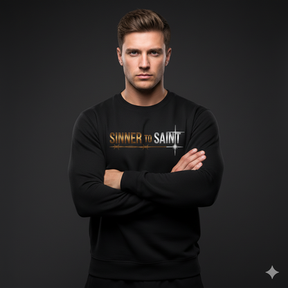 Sinner to Saint Sweatshirt – Copper to Silver Gradient | Transformation Christian Apparel | Luke 15 Return Home Collection