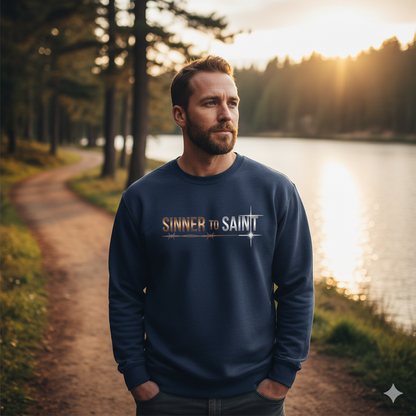 Sinner to Saint Sweatshirt – Copper to Silver Gradient | Transformation Christian Apparel | Luke 15 Return Home Collection