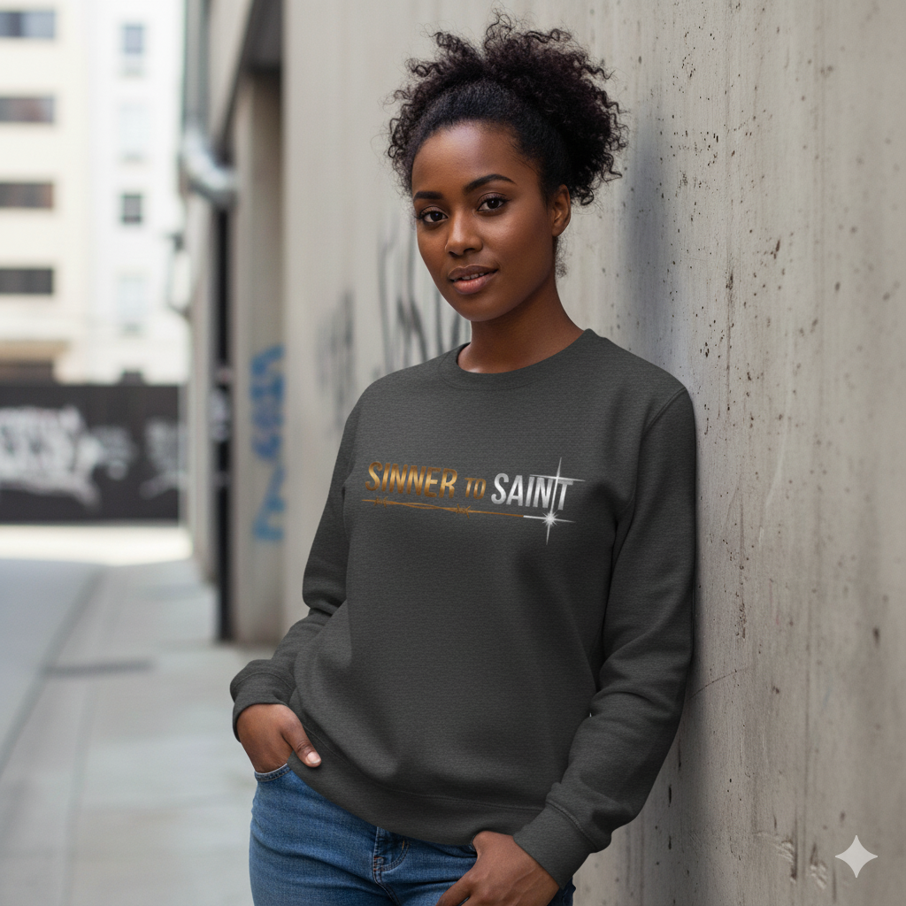 Sinner to Saint Sweatshirt – Copper to Silver Gradient | Transformation Christian Apparel | Luke 15 Return Home Collection