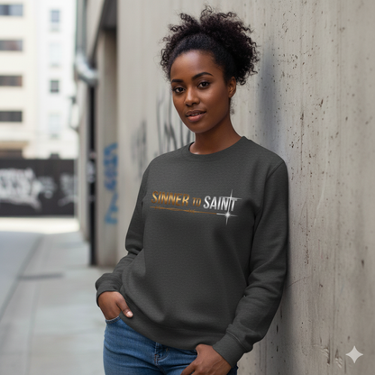 Sinner to Saint Sweatshirt – Copper to Silver Gradient | Transformation Christian Apparel | Luke 15 Return Home Collection