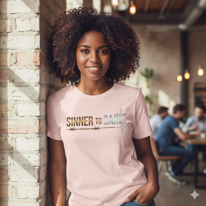 Sinner to Saint T-Shirt – Copper to Silver Metallic Design | Christian Transformation Tee | Luke 15 Faith Collection