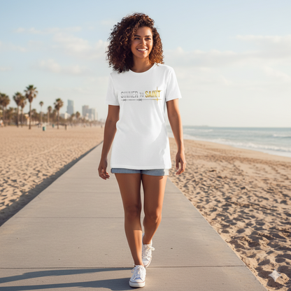 Sinner to Saint T-Shirt | Metallic Silver & Gold Christian Tee | Transformation Collection