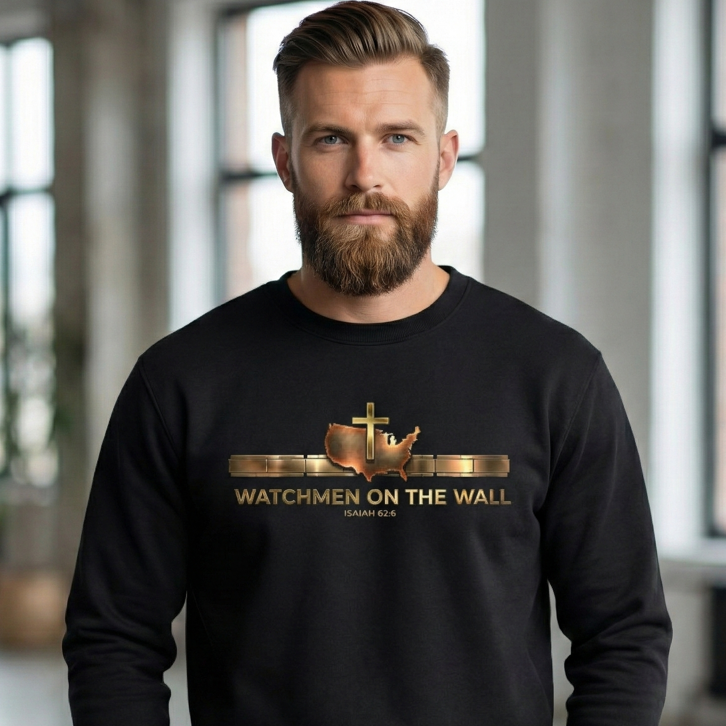 Watchman on the Wall Sweatshirt — Isaiah 62:6 Christian Faith Crewneck