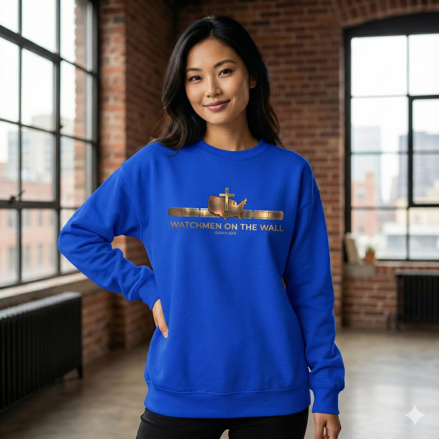Watchman on the Wall Sweatshirt — Isaiah 62:6 Christian Faith Crewneck