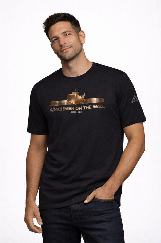 Adidas Sport T-Shirt — Gold Sneaker Graphic "Run With Gold"