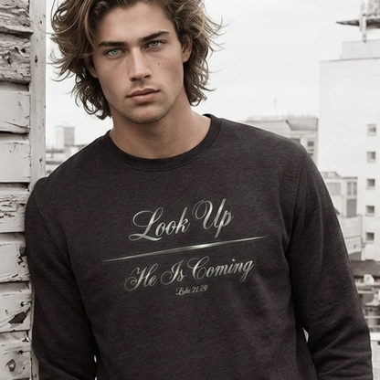 "Look Up" Adidas® Premium Fleece Crewneck |