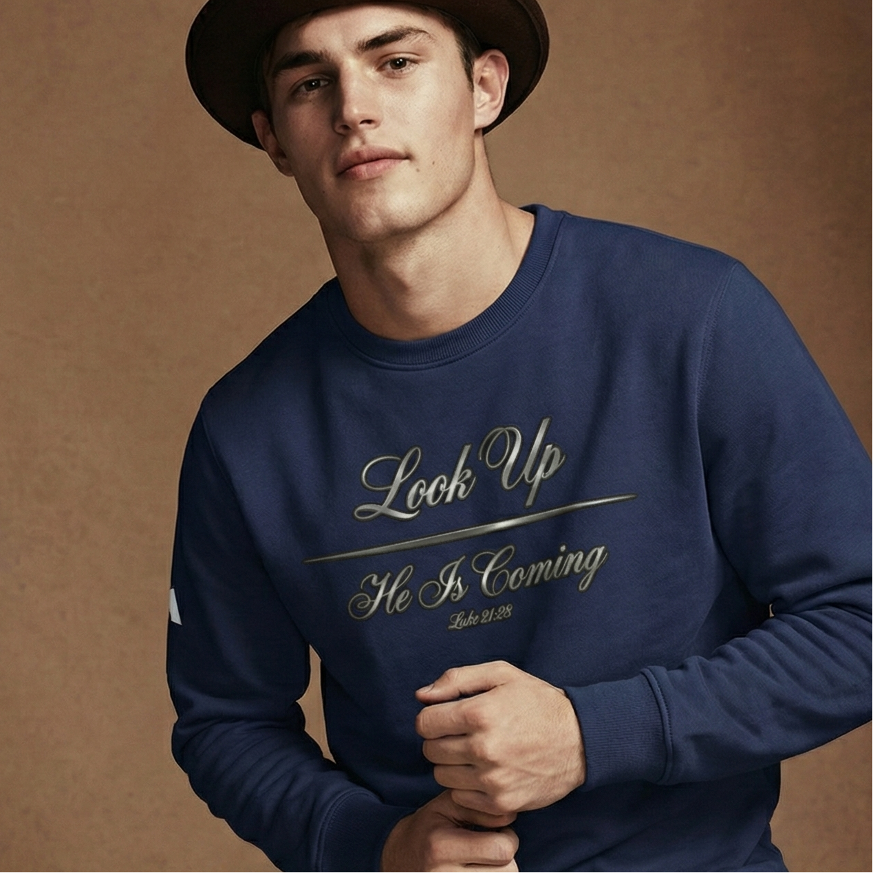 "Look Up" Adidas® Premium Fleece Crewneck |