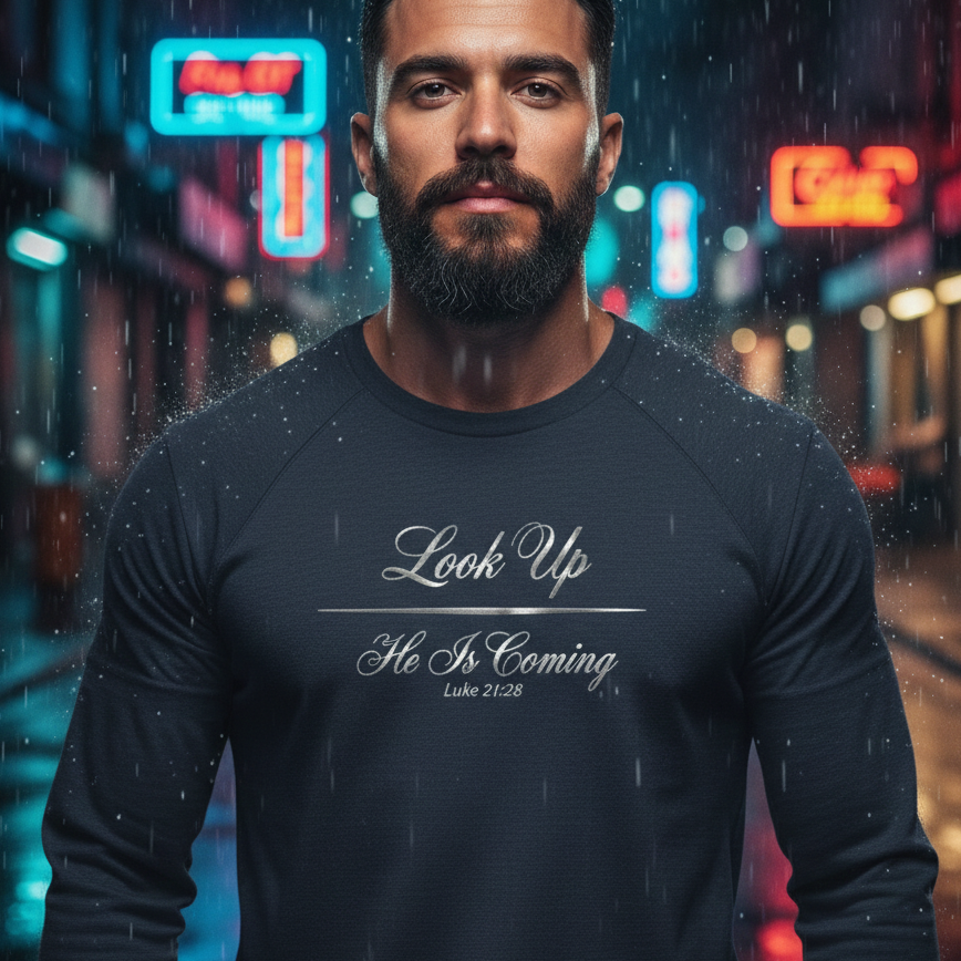 Look Up He Is Coming Premium Heavyweight Crewneck - STANDARD ISSUE