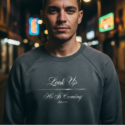 Look Up He Is Coming Premium Heavyweight Crewneck - STANDARD ISSUE