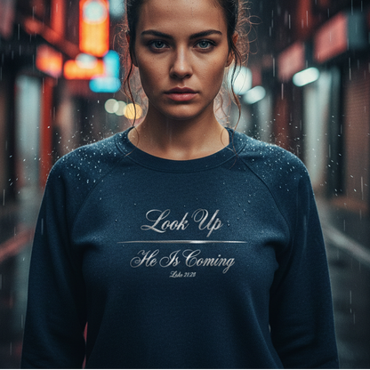 Look Up He Is Coming Premium Heavyweight Crewneck - STANDARD ISSUE