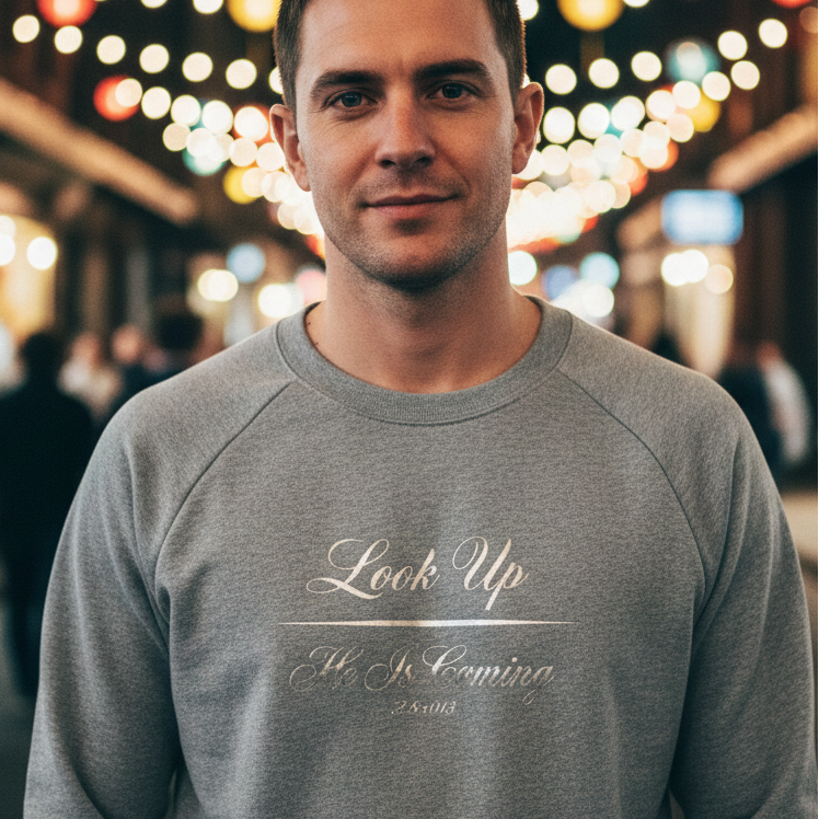 Look Up He Is Coming Premium Heavyweight Crewneck - STANDARD ISSUE