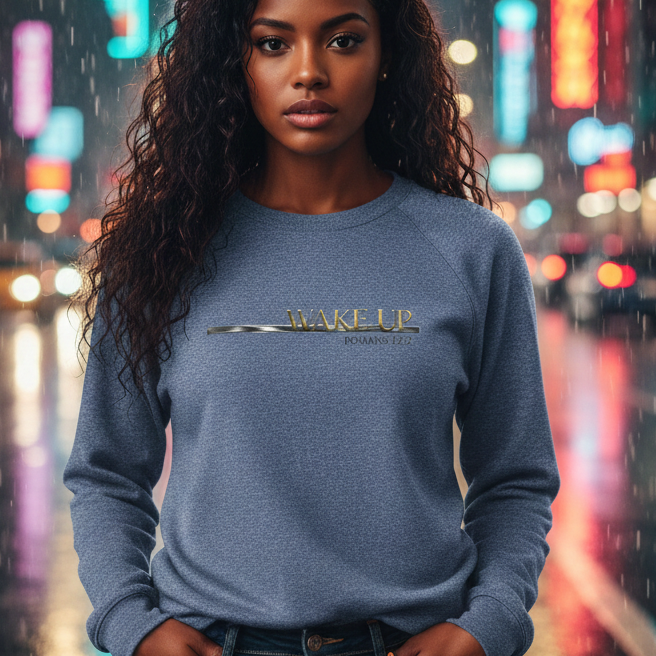 Wake Up Romans 12:2 Premium Heavyweight Crewneck - STANDARD ISSUE