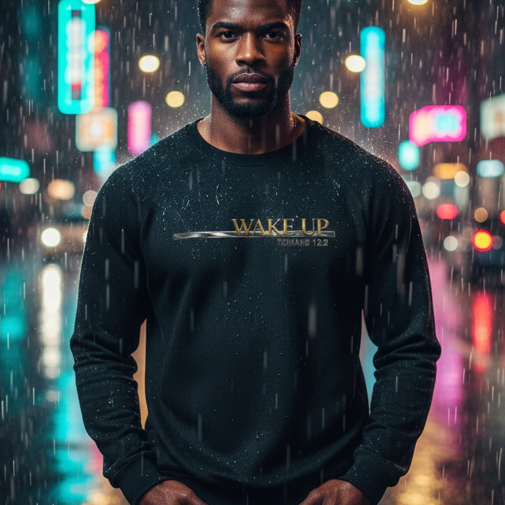 Wake Up Romans 12:2 Premium Heavyweight Crewneck - STANDARD ISSUE
