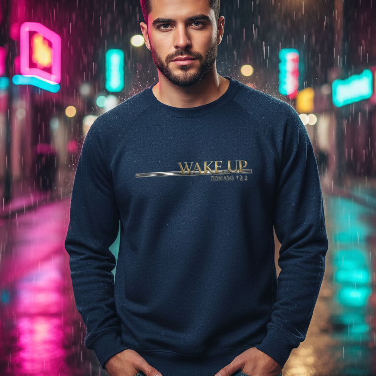 Wake Up Romans 12:2 Premium Heavyweight Crewneck - STANDARD ISSUE