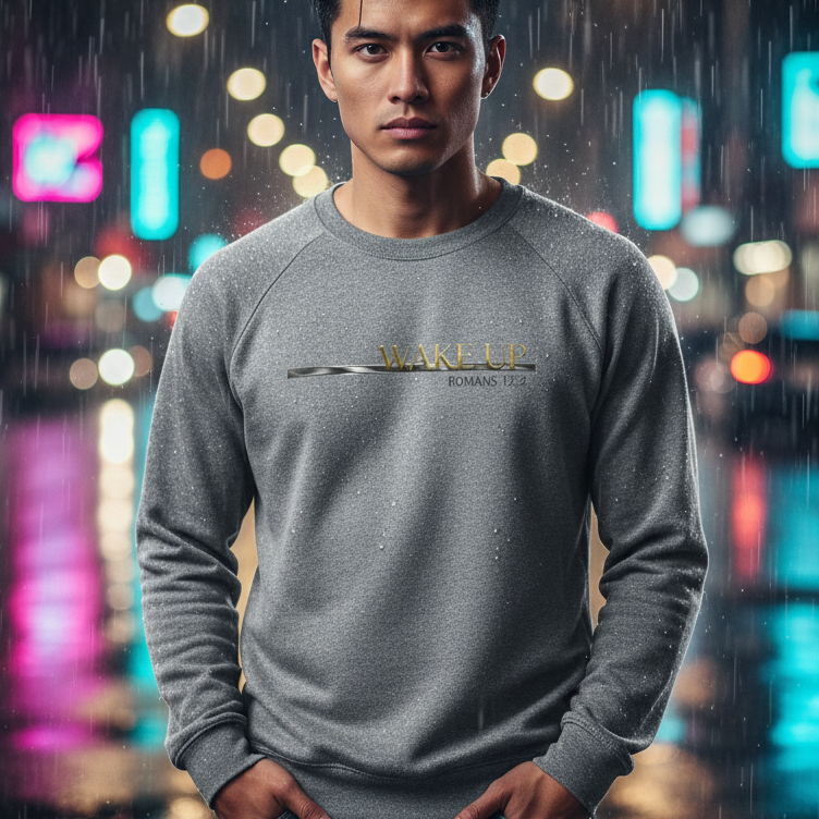 Wake Up Romans 12:2 Premium Heavyweight Crewneck - STANDARD ISSUE